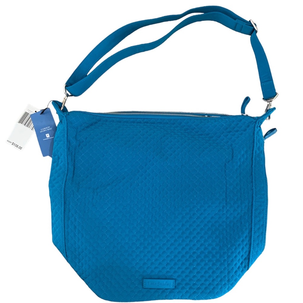 Vera Bradley Teal Blue Carson Hobo Crossbody Bag